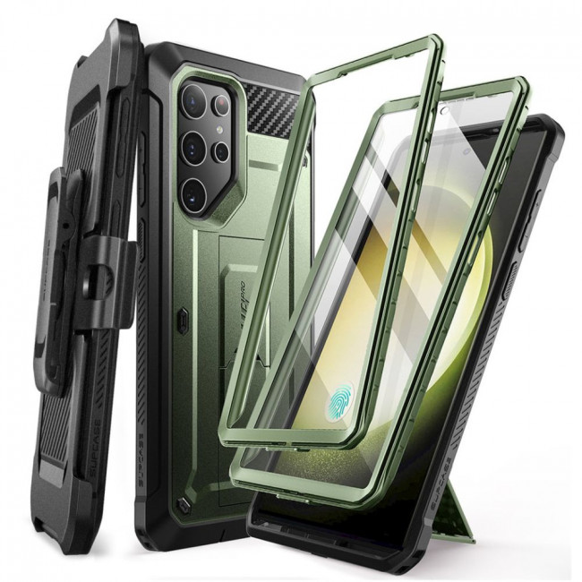 Supcase Samsung Galaxy S24 Ultra Unicorn Beetle Pro 2 Σκληρή Θήκη με Προστασία Οθόνης και Stand - Green