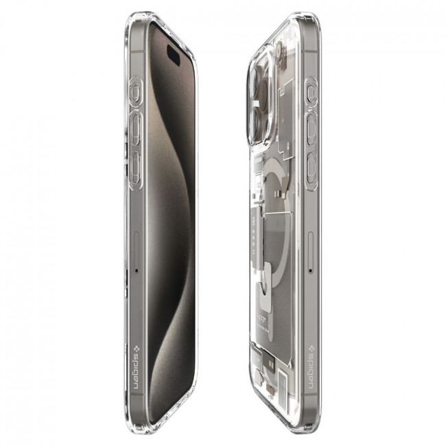 Spigen iPhone 15 Pro Ultra Hybrid Mag Σκληρή Θήκη με Πλαίσιο Σιλικόνης Και MagSafe - Zero One Natural Titanium