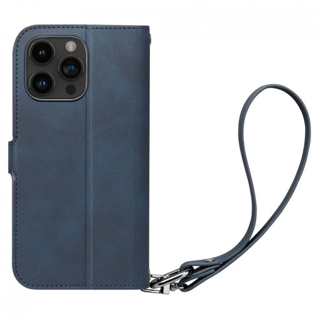 Spigen iPhone 15 Pro Wallet S Pro Θήκη Πορτοφόλι Stand από Δερματίνη - Navy