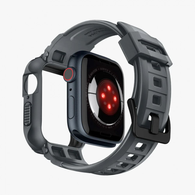 Spigen Λουράκι Apple Watch 4 / 5 / 6 / 7 / 8 / 9 / SE / SE 2 - 44 / 45 mm Rugged Armor Pro - Dark Grey 