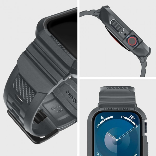 Spigen Λουράκι Apple Watch 4 / 5 / 6 / 7 / 8 / 9 / SE / SE 2 - 44 / 45 mm Rugged Armor Pro - Dark Grey 