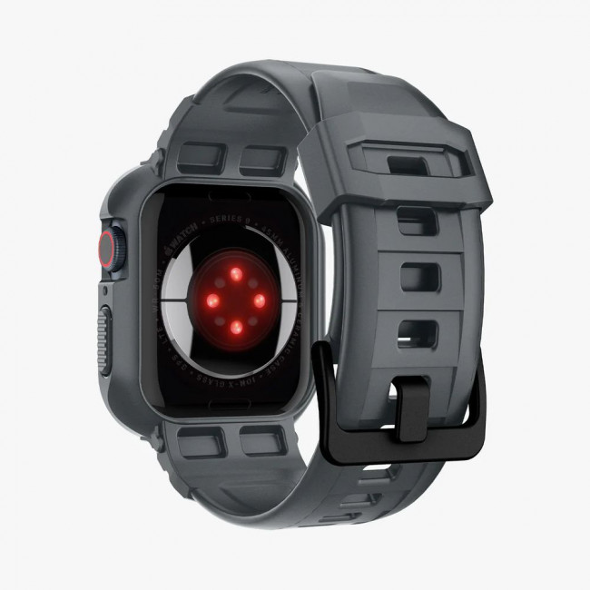 Spigen Λουράκι Apple Watch 4 / 5 / 6 / 7 / 8 / 9 / SE / SE 2 - 44 / 45 mm Rugged Armor Pro - Dark Grey 