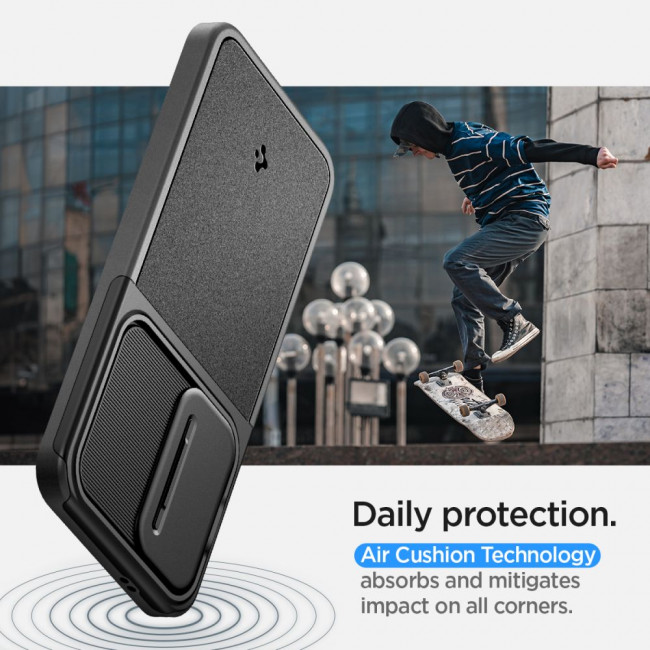 Spigen Samsung Galaxy S24 Optik Armor Θήκη Σιλικόνης με Κάλυμμα για την Κάμερα - Black