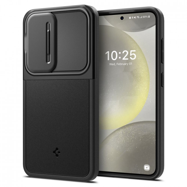 Spigen Samsung Galaxy S24 Optik Armor Θήκη Σιλικόνης με Κάλυμμα για την Κάμερα - Black