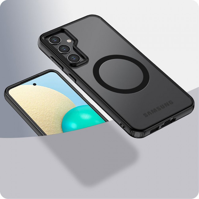 Tech-Protect Samsung Galaxy A55 5G MagMat Σκληρή Θήκη με Πλαίσιο Σιλικόνης και MagSafe - Matte Black