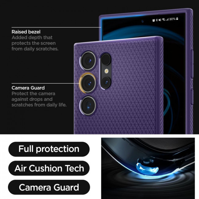 Spigen Samsung Galaxy S24 Ultra Liquid Air Θήκη Σιλικόνης - Deep Purple