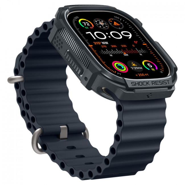 Spigen Θήκη Apple Watch Ultra / Ultra 2 - 49MM Rugged Armor - Dark Grey