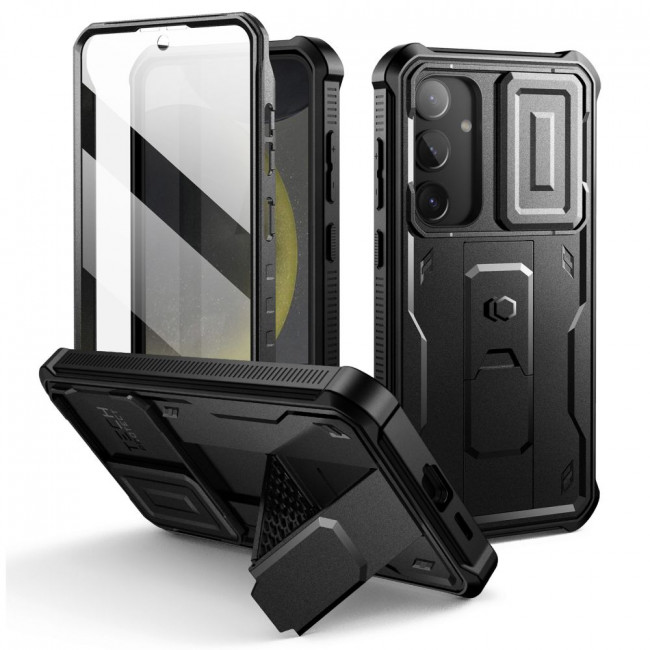 Tech-Protect Samsung Galaxy S24 Kevlar Cam+ Θήκη 360 Full Body με Προστασία για την Οθόνη και την Κάμερα και Stand - Black