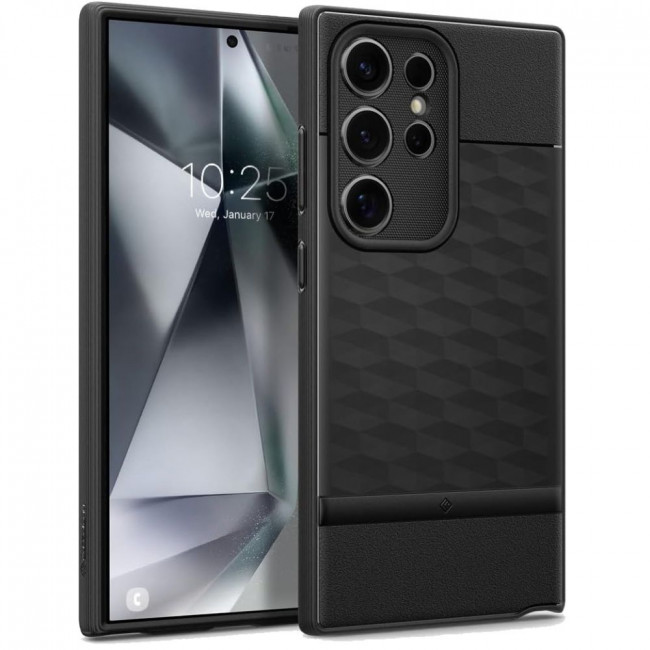 Caseology Samsung Galaxy S24 Ultra Parallax Θήκη Σιλικόνης με Σκληρό Πλαίσιο - Matte Black