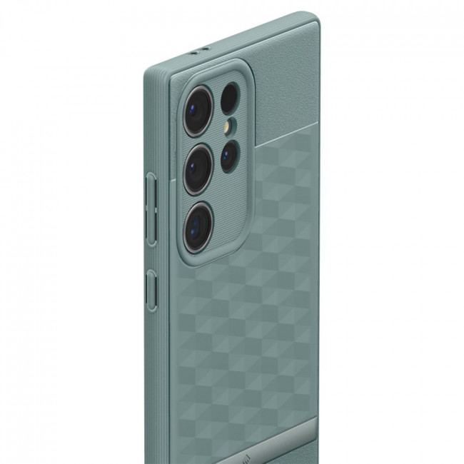 Caseology Samsung Galaxy S24 Ultra Parallax Θήκη Σιλικόνης με Σκληρό Πλαίσιο - Sage Green