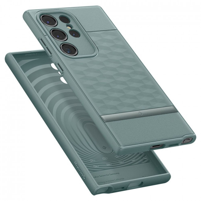 Caseology Samsung Galaxy S24 Ultra Parallax Θήκη Σιλικόνης με Σκληρό Πλαίσιο - Sage Green