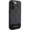 Guess iPhone 15 Pro - 4G Stripe Collection Θήκη με Επένδυση Συνθετικού Δέρματος - Grey - GUHCP15LG4GLGR