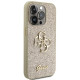 Guess iPhone 15 Pro Max Glitter Script Big 4G Σκληρή Θήκη με Πλαίσιο Σιλικόνης - Gold - GUHCP15XHG4SGD