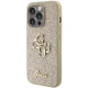 Guess iPhone 15 Pro Max Glitter Script Big 4G Σκληρή Θήκη με Πλαίσιο Σιλικόνης - Gold - GUHCP15XHG4SGD