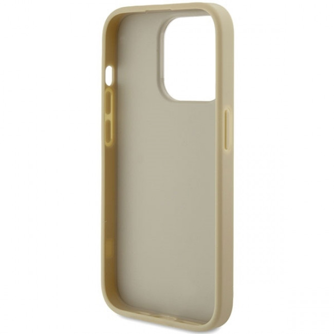 Guess iPhone 15 Pro Max Glitter Script Big 4G Σκληρή Θήκη με Πλαίσιο Σιλικόνης - Gold - GUHCP15XHG4SGD