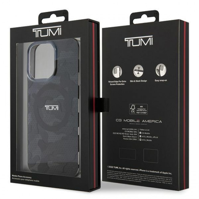 Tumi iPhone 15 Pro Camo Print MagSafe Σκληρή Θήκη με Πλαίσιο Σιλικόνης και MagSafe - Grey - TUHMP15LDLCAG