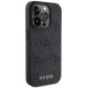 Guess iPhone 15 Pro Max Leather 4G Stamped Θήκη με Επένδυση Συνθετικού Δέρματος - Black - GUHCP15XP4EPMK