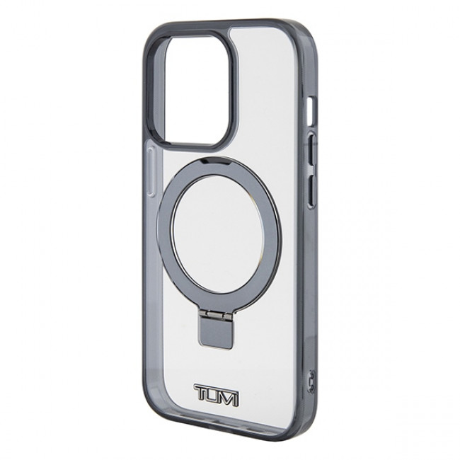 Tumi iPhone 15 Pro Transparent Ring Stand Magsafe Σκληρή Θήκη με Πλαίσιο Σιλικόνης και Stand / MagSafe - White - TUHMP15LSSFC