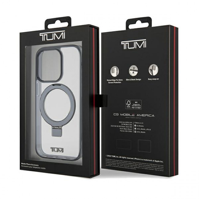 Tumi iPhone 15 Pro Transparent Ring Stand Magsafe Σκληρή Θήκη με Πλαίσιο Σιλικόνης και Stand / MagSafe - White - TUHMP15LSSFC