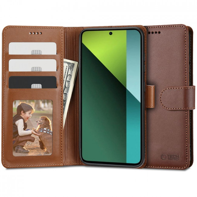 Tech-Protect Xiaomi Redmi Note 13 Pro 5G / Poco X6 5G Θήκη Πορτοφόλι Stand από Δερματίνη - Brown