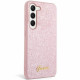 Guess Samsung Galaxy S24 Glitter Script Σκληρή Θήκη με Πλαίσιο Σιλικόνης - Pink - GUHCS24SHGGSHP