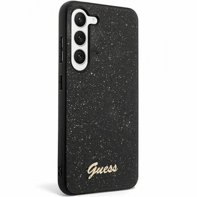 Guess Samsung Galaxy S24+ Glitter Script Σκληρή Θήκη με Πλαίσιο Σιλικόνης - Black - GUHCS24MHGGSHK