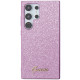 Guess Samsung Galaxy S24 Ultra Glitter Script Σκληρή Θήκη με Πλαίσιο Σιλικόνης - Purple - GUHCS24LHGGSHU