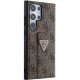 Guess Samsung Galaxy S24 Ultra Grip Stand 4G Triangle Strass Logo Θήκη με Επένδυση Συνθετικού Δέρματος και Stand - Brown - GUHCS24LPGS4TDW