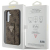 Guess Samsung Galaxy S24+ Grip Stand 4G Triangle Strass Logo Θήκη με Επένδυση Συνθετικού Δέρματος και Stand - Brown - GUHCS24MPGS4TDW