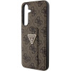 Guess Samsung Galaxy S24+ Grip Stand 4G Triangle Strass Logo Θήκη με Επένδυση Συνθετικού Δέρματος και Stand - Brown - GUHCS24MPGS4TDW