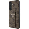 Guess Samsung Galaxy S24+ Grip Stand 4G Triangle Strass Logo Θήκη με Επένδυση Συνθετικού Δέρματος και Stand - Brown - GUHCS24MPGS4TDW