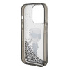 Karl Lagerfeld iPhone 15 Pro - Liquid Glitter Ikonik Σκληρή Θήκη με Πλαίσιο Σιλικόνης - Διάφανη - KLHCP15LLKKNSK