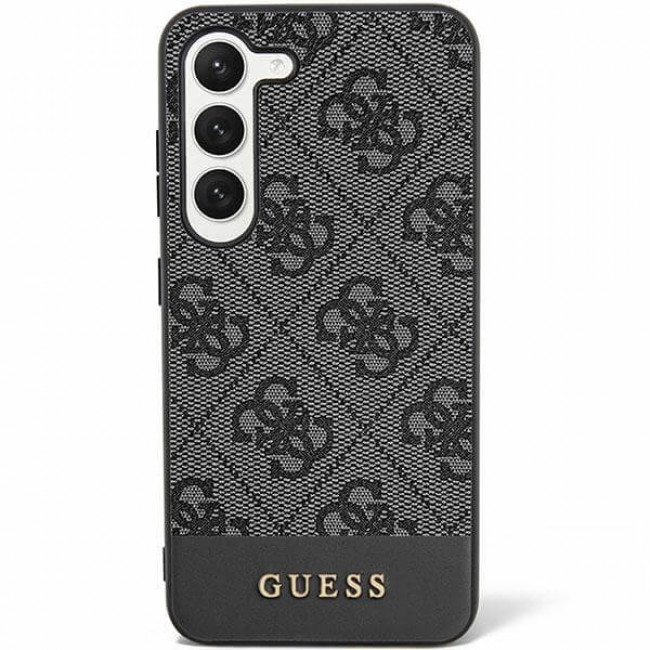 Guess Samsung Galaxy S24+ - 4G Stripe Collection Θήκη με Επένδυση Συνθετικού Δέρματος - Black - GUHCS24MG4GLGR