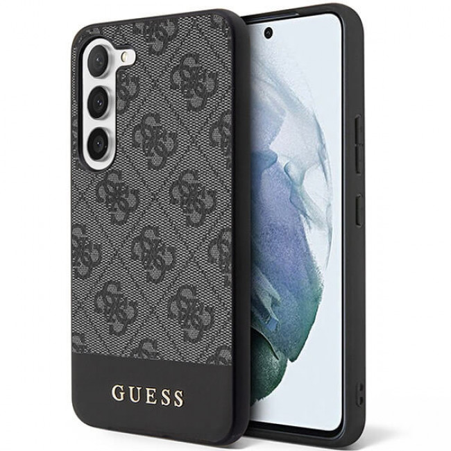 Guess Samsung Galaxy S24+ - 4G Stripe Collection Θήκη με Επένδυση Συνθετικού Δέρματος - Black - GUHCS24MG4GLGR