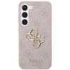 Guess Samsung Galaxy S24 - 4G Big Metal Logo Θήκη με Επένδυση Συνθετικού Δέρματος - Pink - GUHCS24S4GMGPI