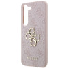 Guess Samsung Galaxy S24 - 4G Big Metal Logo Θήκη με Επένδυση Συνθετικού Δέρματος - Pink - GUHCS24S4GMGPI