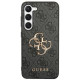 Guess Samsung Galaxy S24 - 4G Big Metal Logo Θήκη με Επένδυση Συνθετικού Δέρματος - Black - GUHCS24S4GMGGR