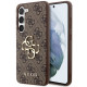 Guess Samsung Galaxy S24 - 4G Big Metal Logo Θήκη με Επένδυση Συνθετικού Δέρματος - Brown - GUHCS24S4GMGBR