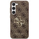 Guess Samsung Galaxy S24 - 4G Big Metal Logo Θήκη με Επένδυση Συνθετικού Δέρματος - Brown - GUHCS24S4GMGBR