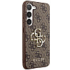 Guess Samsung Galaxy S24 - 4G Big Metal Logo Θήκη με Επένδυση Συνθετικού Δέρματος - Brown - GUHCS24S4GMGBR