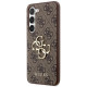 Guess Samsung Galaxy S24 - 4G Big Metal Logo Θήκη με Επένδυση Συνθετικού Δέρματος - Brown - GUHCS24S4GMGBR