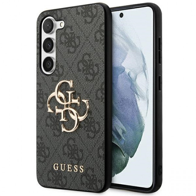 Guess Samsung Galaxy S24+ - 4G Big Metal Logo Θήκη με Επένδυση Συνθετικού Δέρματος - Black - GUHCS24M4GMGGR