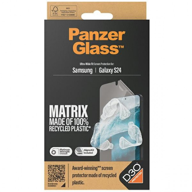 PanzerGlass Samsung Galaxy S24 - Ultra-Wide Fit Matrix D3O Easy Aligner Προστατευτική Mεμβράνη Οθόνης - Clear