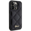 Guess iPhone 15 Pro - Quilted Metal Logo Θήκη με Επένδυση Συνθετικού Δέρματος - Black - GUHCP15LPSQSQSK