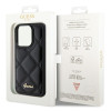 Guess iPhone 15 Pro - Quilted Metal Logo Θήκη με Επένδυση Συνθετικού Δέρματος - Black - GUHCP15LPSQSQSK