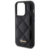 Guess iPhone 15 Pro - Quilted Metal Logo Θήκη με Επένδυση Συνθετικού Δέρματος - Black - GUHCP15LPSQSQSK