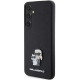 Karl Lagerfeld Samsung Galaxy S24 - Saffiano Karl and Choupette Metal Pin Σκληρή Θήκη με Επένδυση Συνθετικού Δέρματος και Πλαίσιο Σιλικόνης - Black - KLHCS24SPSAKCMPK