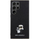 Karl Lagerfeld Samsung Galaxy S24 Ultra - Saffiano Karl and Choupette Metal Pin Σκληρή Θήκη με Επένδυση Συνθετικού Δέρματος και Πλαίσιο Σιλικόνης - Black - KLHCS24LPSAKCMPK