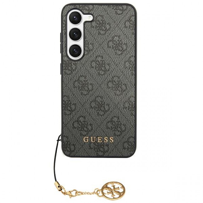 Guess Samsung Galaxy S24 - 4G Charms Collection Θήκη με Επένδυση Συνθετικού Δέρματος - Black - GUHCS24SGF4GGR