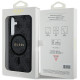 Guess Samsung Galaxy S24 - 4G Collection Leather Metal Logo MagSafe Θήκη με Επένδυση Συνθετικού Δέρματος και MagSafe - Black - GUHMS24SG4GFRK